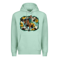 Seafoam western rodeo horse cowhide sunflowers Premium Hoodie - BarkalooDesign