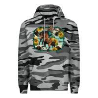 Slate Camo western rodeo horse cowhide sunflowers Premium Hoodie - BarkalooDesign
