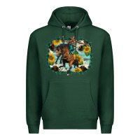 Sports Green western rodeo horse cowhide sunflowers Premium Hoodie - BarkalooDesign