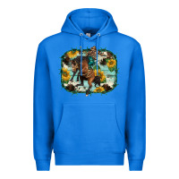 True Royal western rodeo horse cowhide sunflowers Premium Hoodie - BarkalooDesign