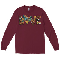 Burgundy love texas map sunflower leopard cowhide Long Sleeve Tee - Artiststas