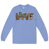 Colony Blue love texas map sunflower leopard cowhide Long Sleeve Tee - Artiststas