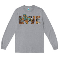 Heather Grey love texas map sunflower leopard cowhide Long Sleeve Tee - Artiststas