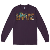 Plum love texas map sunflower leopard cowhide Long Sleeve Tee - Artiststas