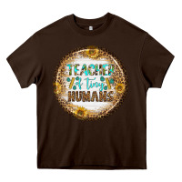 Chocolate Brown teacher of tiny earrings Heavy Core Tee - BundleAndBundleShop
