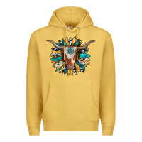 Antique Gold texas longhorn sunflower background Premium Hoodie - RanaPortraitStore