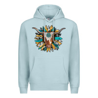 Blue Mist texas longhorn sunflower background Premium Hoodie - RanaPortraitStore