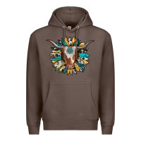 Coffee texas longhorn sunflower background Premium Hoodie - RanaPortraitStore