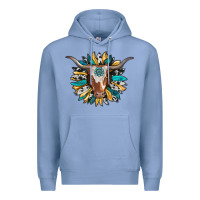 Colony Blue texas longhorn sunflower background Premium Hoodie - RanaPortraitStore