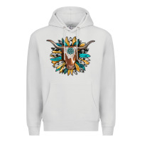 Dove Grey texas longhorn sunflower background Premium Hoodie - RanaPortraitStore