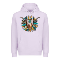 Lilac texas longhorn sunflower background Premium Hoodie - RanaPortraitStore