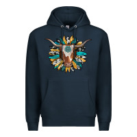 Navy texas longhorn sunflower background Premium Hoodie - RanaPortraitStore