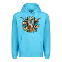 Ocean Blue texas longhorn sunflower background Premium Hoodie - RanaPortraitStore