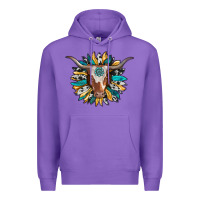 Purple texas longhorn sunflower background Premium Hoodie - RanaPortraitStore