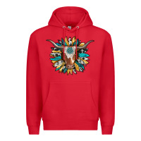Red texas longhorn sunflower background Premium Hoodie - RanaPortraitStore