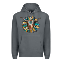 Rock texas longhorn sunflower background Premium Hoodie - RanaPortraitStore