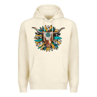 Sandshell texas longhorn sunflower background Premium Hoodie - RanaPortraitStore