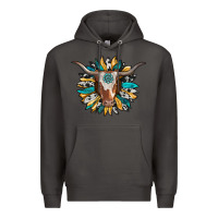 Smoke texas longhorn sunflower background Premium Hoodie - RanaPortraitStore