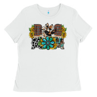 White dog mom western Ladies Tee - RacoonDesign