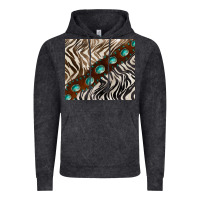 Vintage Black zebra gemstone leather Vintage Hoodie - BarkalooDesign