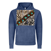 Vintage Denim zebra gemstone leather Vintage Hoodie - BarkalooDesign