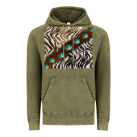 Vintage Olive zebra gemstone leather Vintage Hoodie - BarkalooDesign