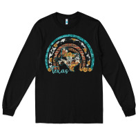 Black texas map sunflower leopard cowhide aztec turquoise gemstone rainbow Long Sleeve Tee - Artiststas