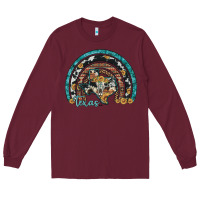 Burgundy texas map sunflower leopard cowhide aztec turquoise gemstone rainbow Long Sleeve Tee - Artiststas