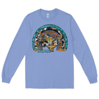 Colony Blue texas map sunflower leopard cowhide aztec turquoise gemstone rainbow Long Sleeve Tee - Artiststas