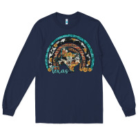 Navy texas map sunflower leopard cowhide aztec turquoise gemstone rainbow Long Sleeve Tee - Artiststas