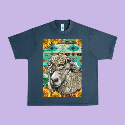 Western Lincoln Sheep Urban Heavy Tee Designed By Lillyallendesigns
