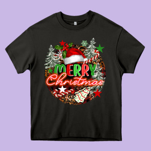 Merry Christmas Heavy Core Tee Designed By Fadigitalartstudio