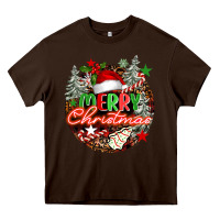 Chocolate Brown Merry christmas Heavy Core Tee - FaDigitalArtStudio