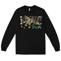 Black love texas map sunflower cactus cowhide leopard Long Sleeve Tee - Artiststas