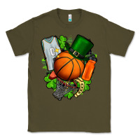 Army Green St. Patrick's Day Basketball Classic Tee - FaDigitalArtStudio