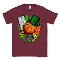 Burgundy St. Patrick's Day Basketball Classic Tee - FaDigitalArtStudio