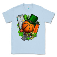 Dusty Blue St. Patrick's Day Basketball Classic Tee - FaDigitalArtStudio