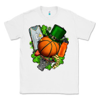 White St. Patrick's Day Basketball Classic Tee - FaDigitalArtStudio