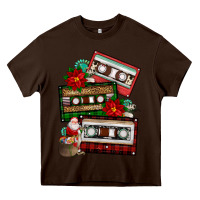 Chocolate Brown christmas cassette gemstone Heavy Core Tee - FaDigitalArtStudio