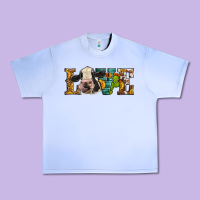 Western Love Holstein Cow Urban Heavy Tee Designed By Lillyallendesigns