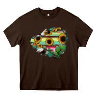 Chocolate Brown Colima State Of Mexico Map Heavy Core Tee - RanaPortraitStore