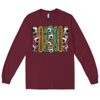 Burgundy soccer camouflage serape cowhide turquoise leopard glitter  brushstrok Long Sleeve Tee - Artiststas
