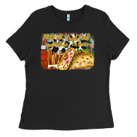 Black feed me street food and tell me im pretty Ladies Tee - RacoonDesign