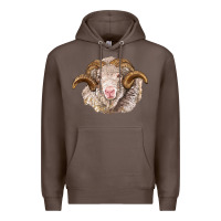 Coffee merino wool ram Premium Hoodie - BarkalooDesign