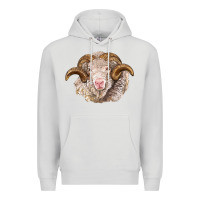 Dove Grey merino wool ram Premium Hoodie - BarkalooDesign