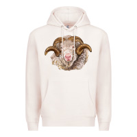 Pale Pink merino wool ram Premium Hoodie - BarkalooDesign