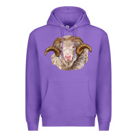 Purple merino wool ram Premium Hoodie - BarkalooDesign