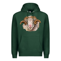 Sports Green merino wool ram Premium Hoodie - BarkalooDesign