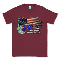 Burgundy usa  statue of liberty Classic Tee - BarkalooDesign