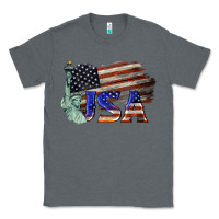 Charcoal Heather usa  statue of liberty Classic Tee - BarkalooDesign